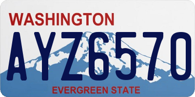 WA license plate AYZ6570