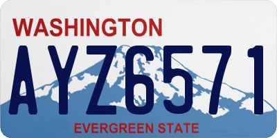 WA license plate AYZ6571