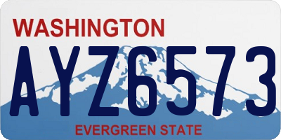 WA license plate AYZ6573