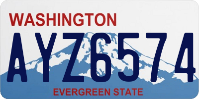 WA license plate AYZ6574