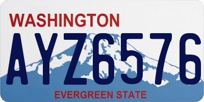 WA license plate AYZ6576