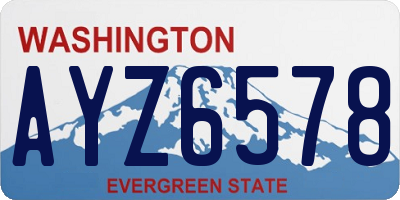 WA license plate AYZ6578