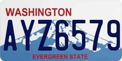 WA license plate AYZ6579