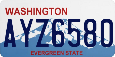 WA license plate AYZ6580