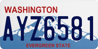 WA license plate AYZ6581