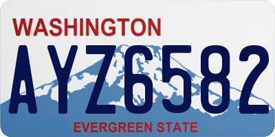WA license plate AYZ6582