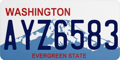 WA license plate AYZ6583