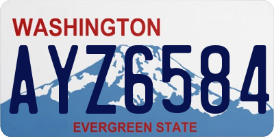 WA license plate AYZ6584