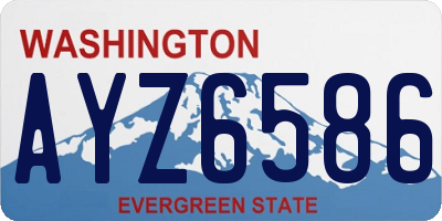 WA license plate AYZ6586