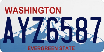 WA license plate AYZ6587