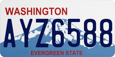 WA license plate AYZ6588