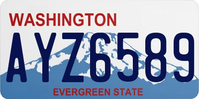WA license plate AYZ6589