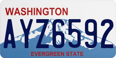 WA license plate AYZ6592