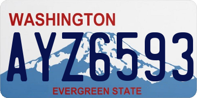 WA license plate AYZ6593