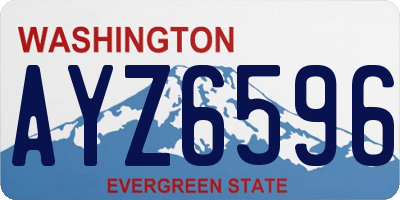 WA license plate AYZ6596