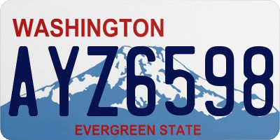 WA license plate AYZ6598