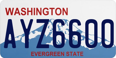 WA license plate AYZ6600