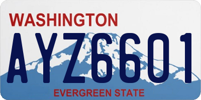 WA license plate AYZ6601