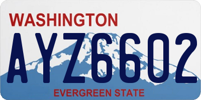 WA license plate AYZ6602