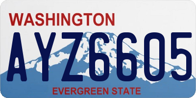 WA license plate AYZ6605