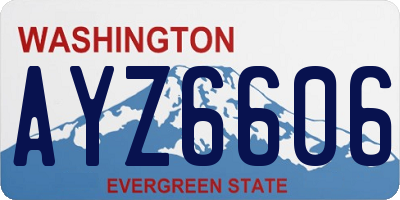 WA license plate AYZ6606