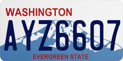 WA license plate AYZ6607