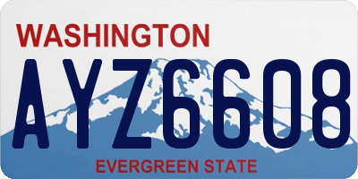 WA license plate AYZ6608