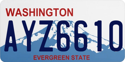 WA license plate AYZ6610