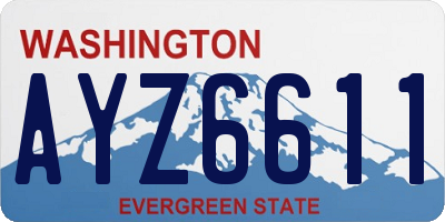 WA license plate AYZ6611