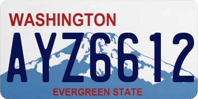 WA license plate AYZ6612