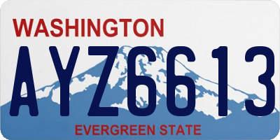 WA license plate AYZ6613