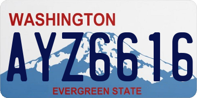 WA license plate AYZ6616