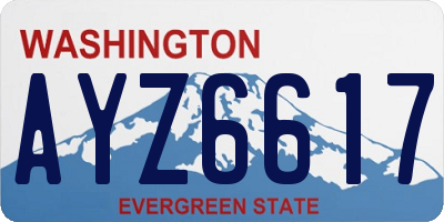 WA license plate AYZ6617