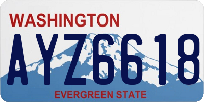 WA license plate AYZ6618