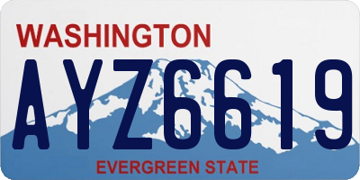 WA license plate AYZ6619