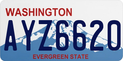 WA license plate AYZ6620