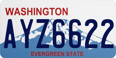 WA license plate AYZ6622