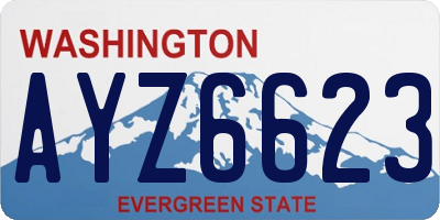 WA license plate AYZ6623