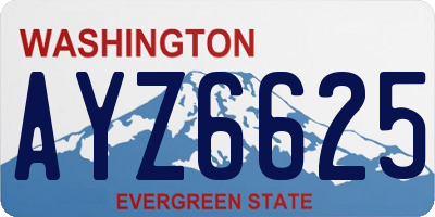 WA license plate AYZ6625