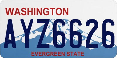 WA license plate AYZ6626