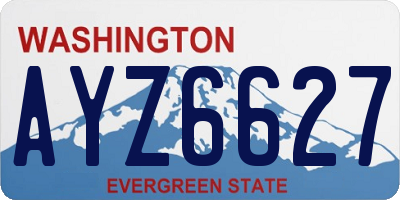 WA license plate AYZ6627