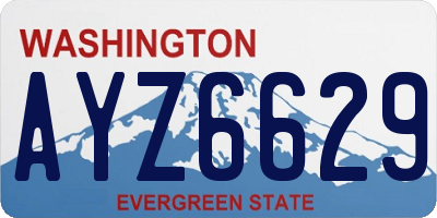 WA license plate AYZ6629