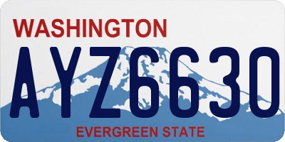 WA license plate AYZ6630