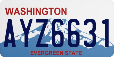 WA license plate AYZ6631