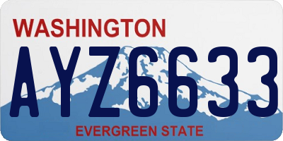 WA license plate AYZ6633