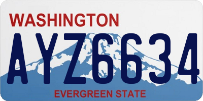 WA license plate AYZ6634