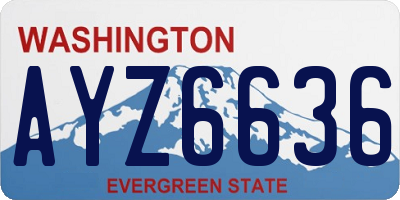 WA license plate AYZ6636