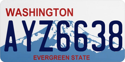 WA license plate AYZ6638