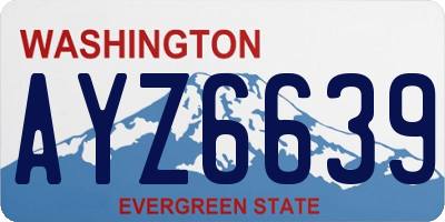 WA license plate AYZ6639