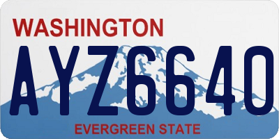 WA license plate AYZ6640